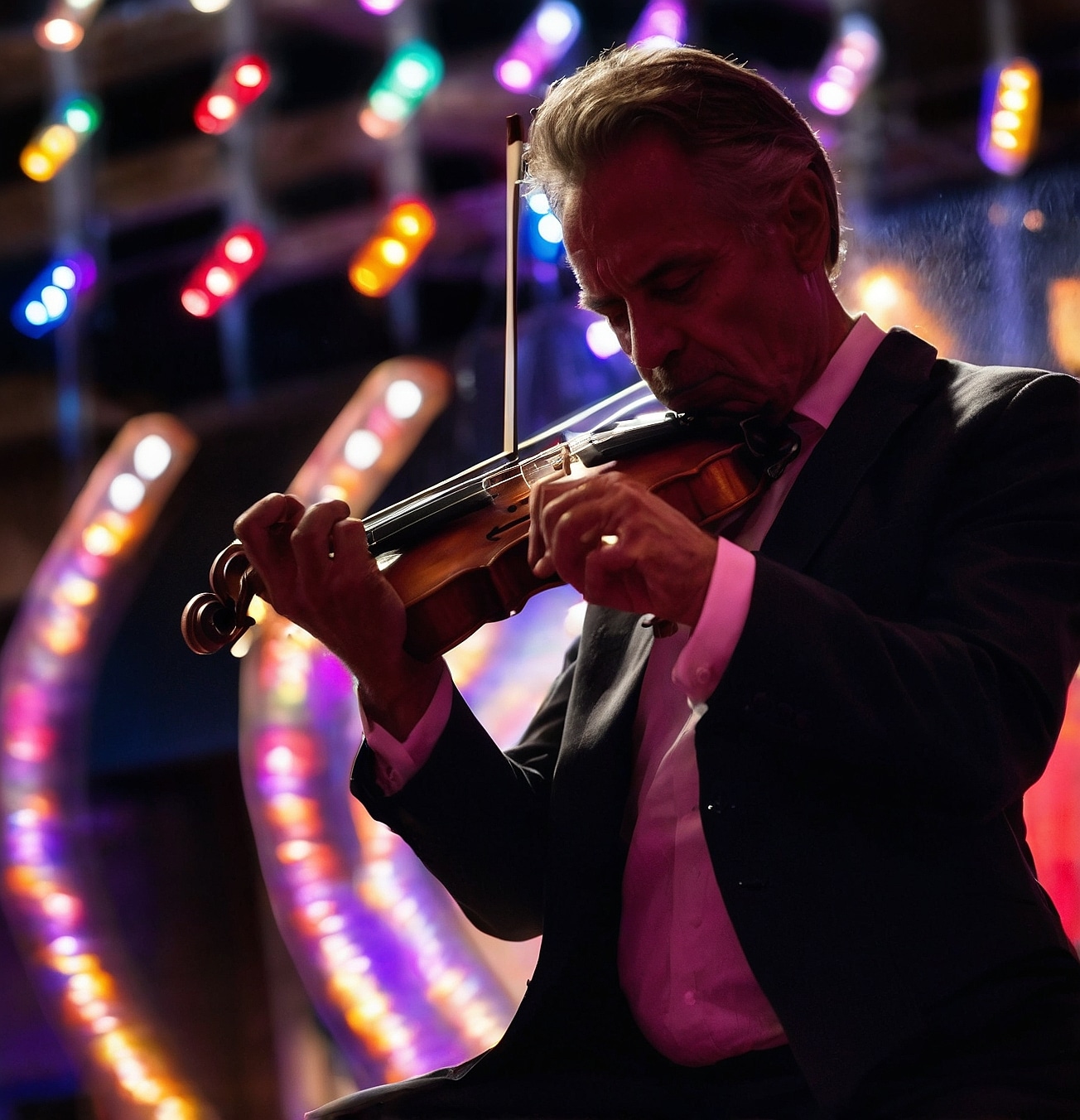 Performance de violín eléctrico en vivo